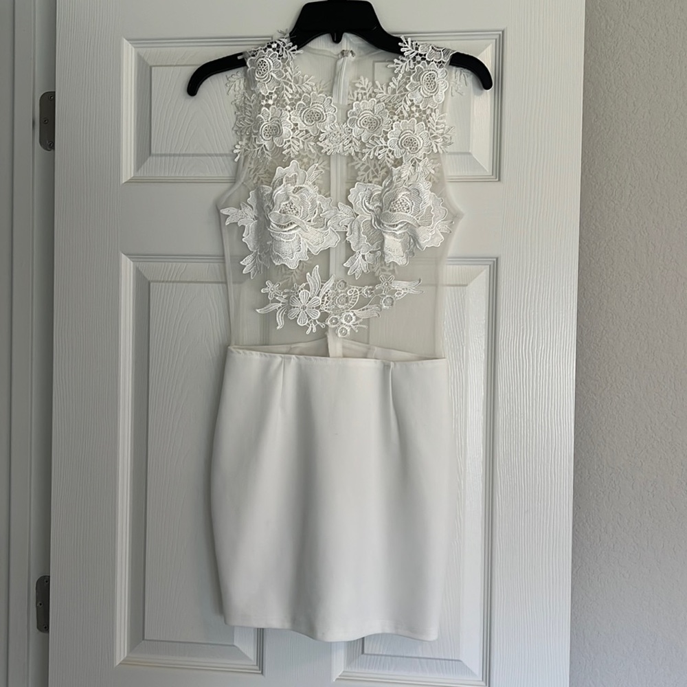 White lace cocktail dress